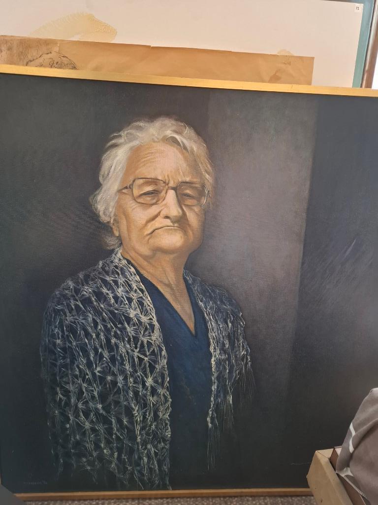 Portret van Jeanne Houthooft - olieverf op doek, Antiek en Kunst, Ophalen