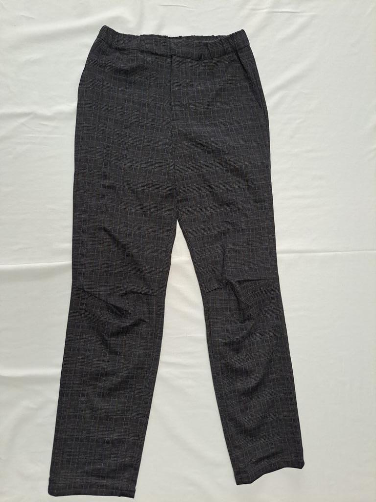 Zelfgemaakte donkere geruite broek maat 170, Ophalen of Verzenden, Zo goed als nieuw, Jongen, Broek