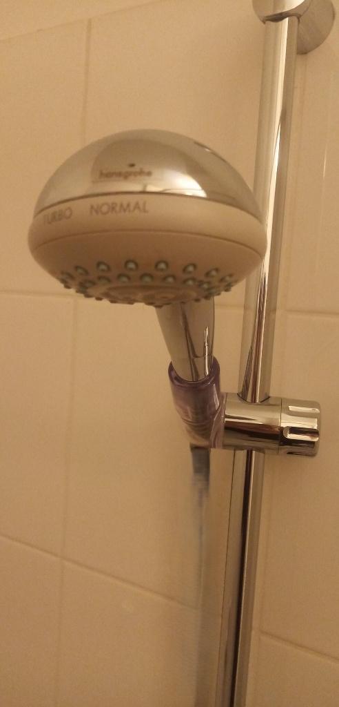 Barre de douche + douche Hansgroe  impeccable, Bricolage & Construction, Enlèvement, Comme neuf, Chrome, Douche