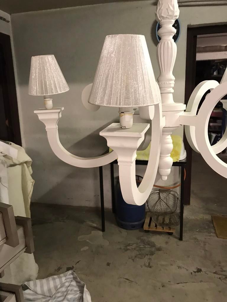 Houten luster., Ophalen, Gebruikt, Hout, Brocante.