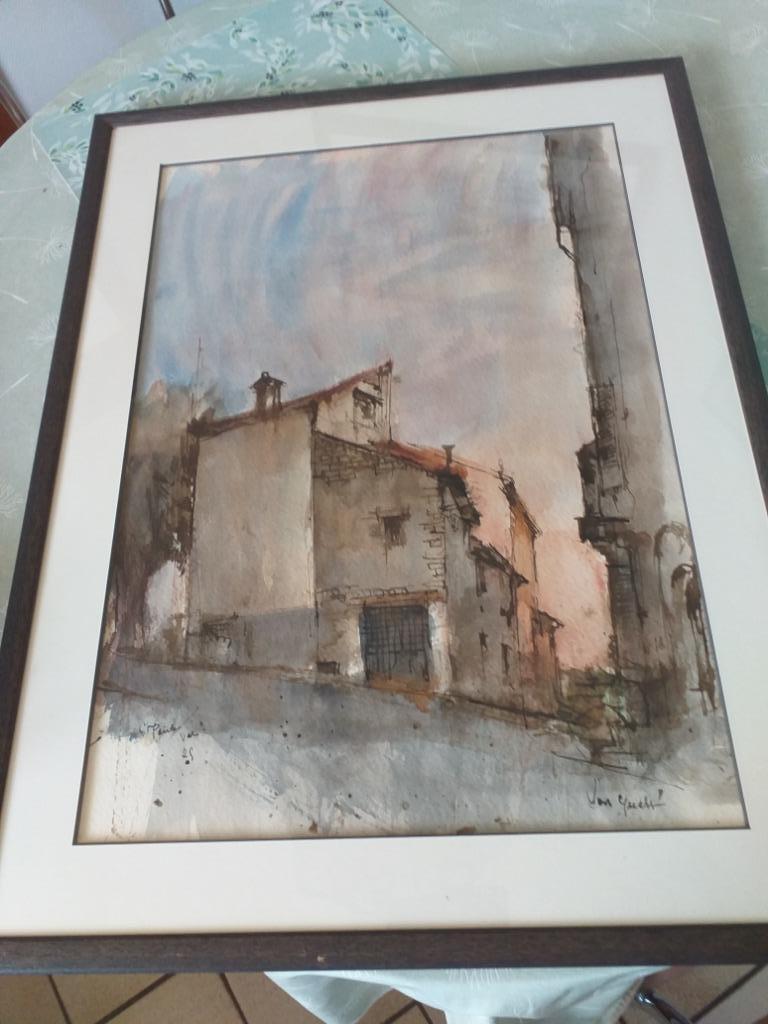 aquarel van  Van Gucht, Antiek en Kunst, Ophalen