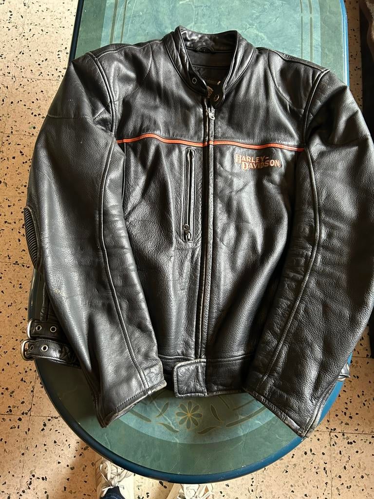 BLOUSON HARLEY CUIRE TAILLE L, Enlèvement, Hommes, Manteau | cuir