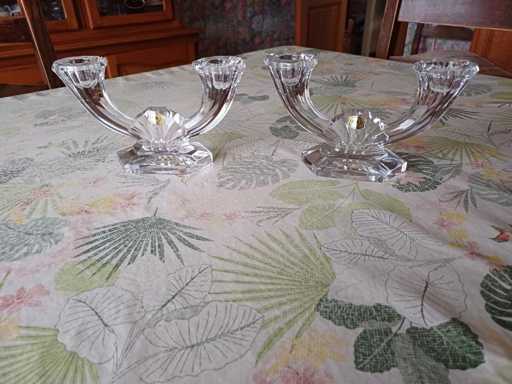Bougeoirs en crystal Val Saint Lambert, Ophalen of Verzenden