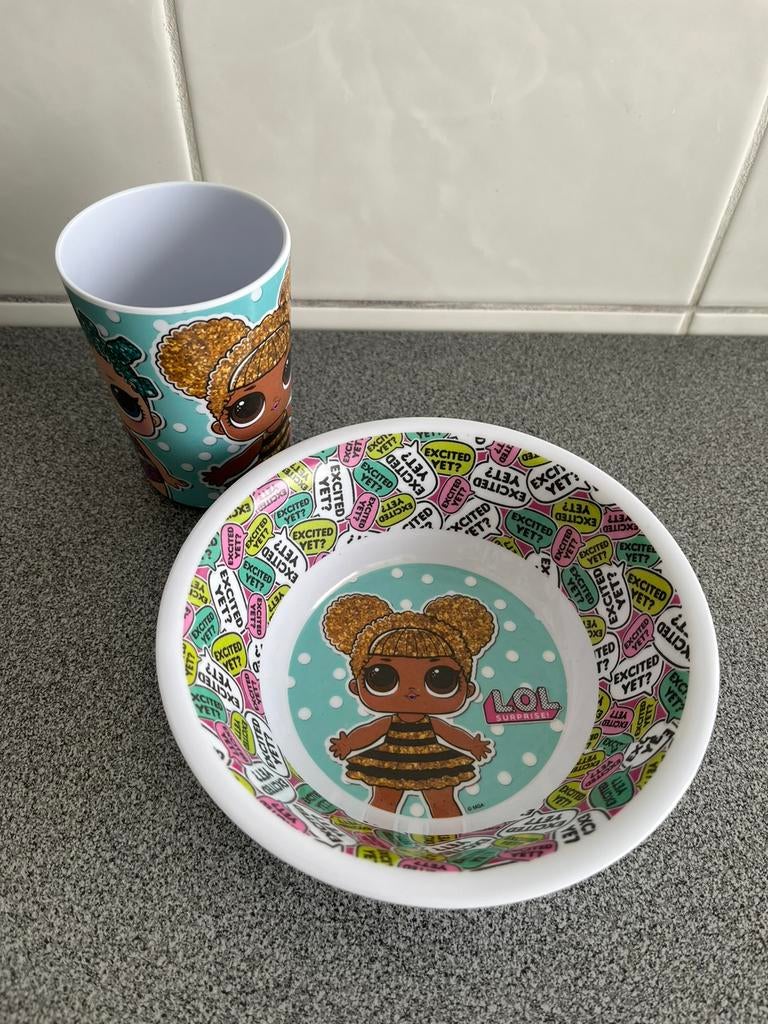 Melamine ontbijtset LOL surprise, Ophalen of Verzenden, Zo goed als nieuw