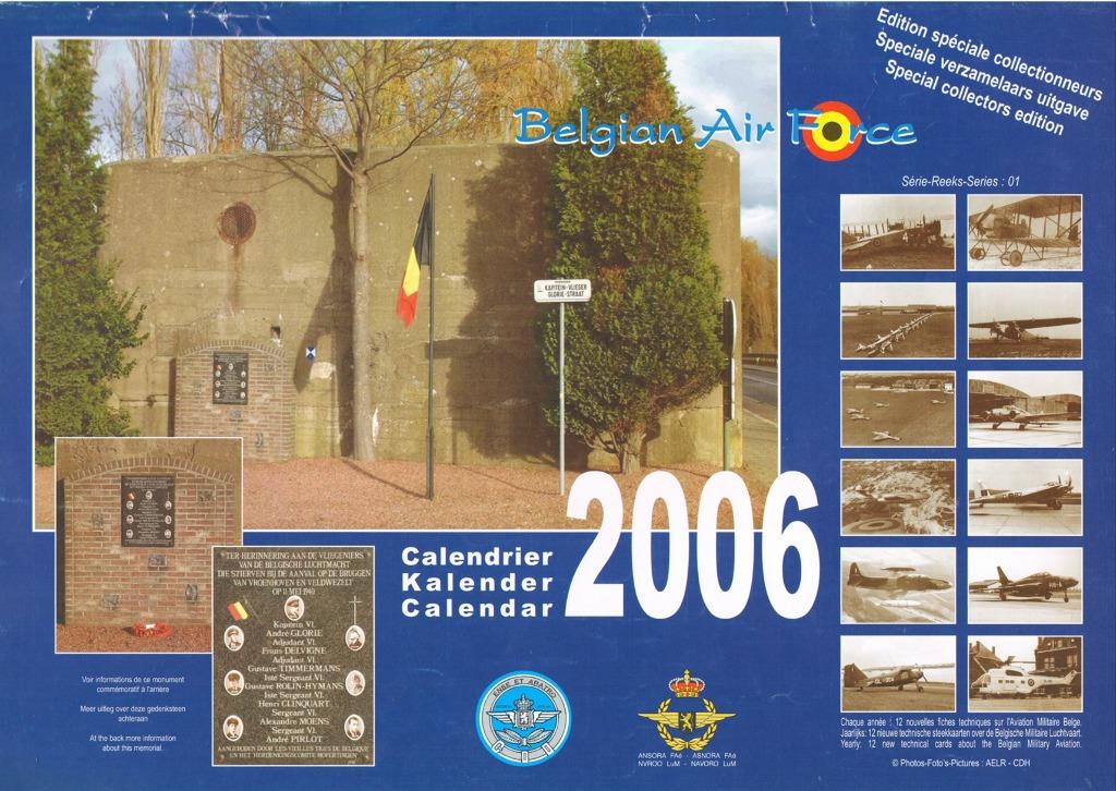 Belgian Air Force "Special"  Kalender/Calendrier 2006, Verzenden, Luchtmacht, Boek of Tijdschrift