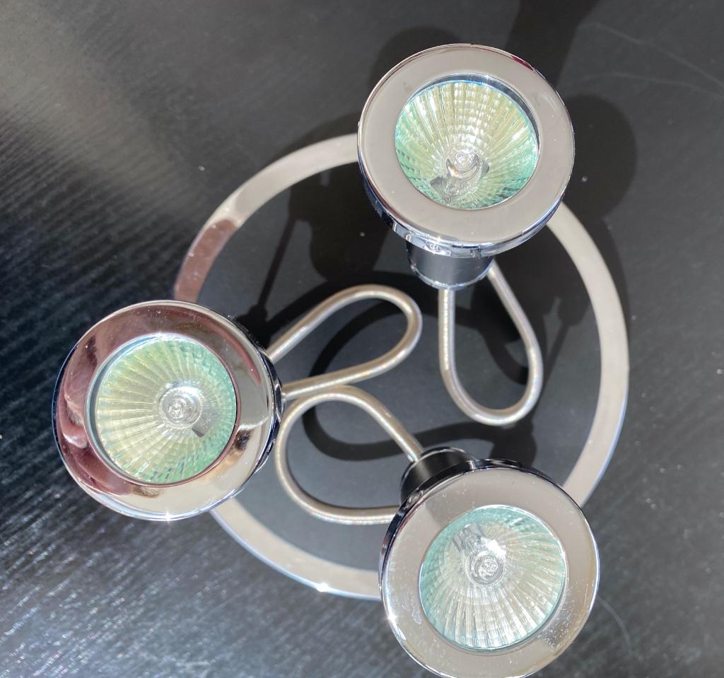 Zwart lichtarmatuur met 3 mini-spotjes MR11, Maison & Meubles, Lampes | Plafonniers, Comme neuf, Métal, Enlèvement ou Envoi