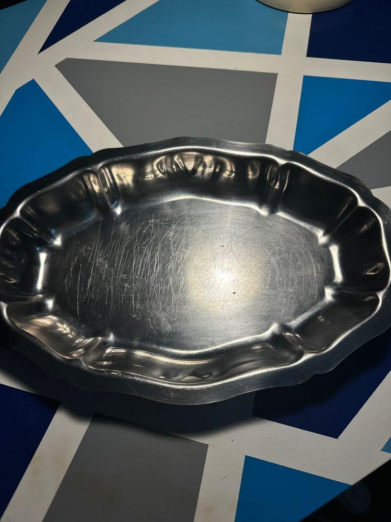 Plateau de service inox 30cm, Enlèvement, Comme neuf
