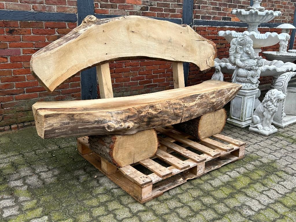 Grote boomstam bank, robuust uit dikke boomstammen, Tuin en Terras, Tuinbanken, Hout, Ophalen of Verzenden