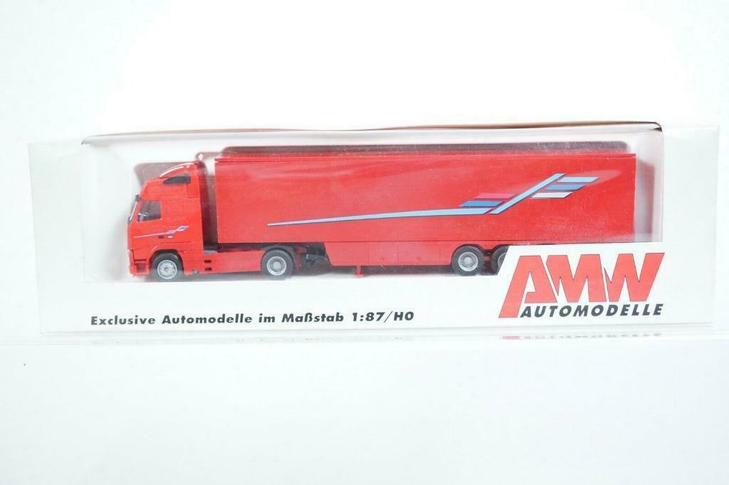 1:87 AMW 5841-2 Volvo FH12 truck & trailer rood, Hobby en Vrije tijd, Ophalen of Verzenden, Zo goed als nieuw, Bus of Vrachtwagen
