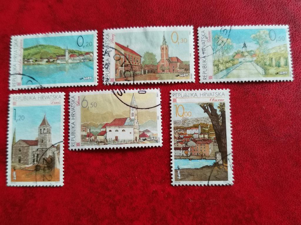 Kroatie 1995 - Kroatische steden, Postzegels en Munten, Ophalen of Verzenden, Joegoslavië, Gestempeld