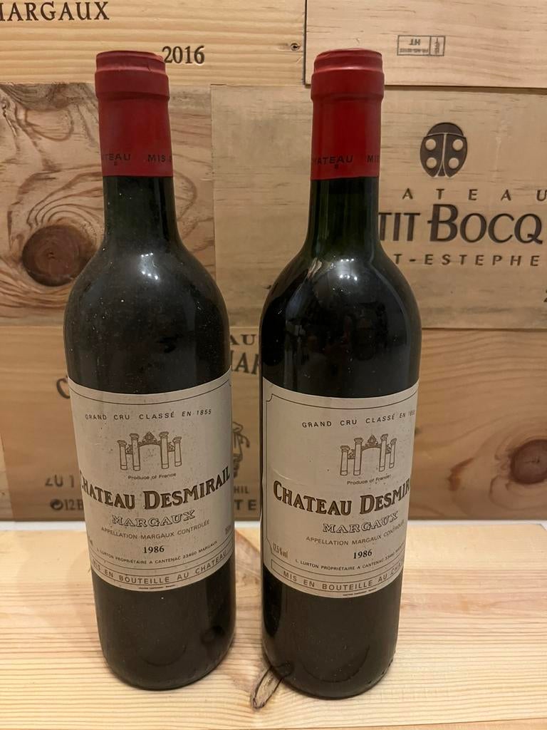 2 bouteilles Chateau Desmirail 1986 grand cru classé, Enlèvement, Comme neuf