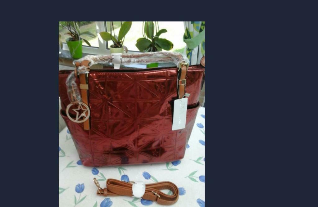 shopper thierry mugler rode metallic, Handtassen en Accessoires, Tassen | Damestassen, Nieuw, Shopper, Rood, Ophalen of Verzenden