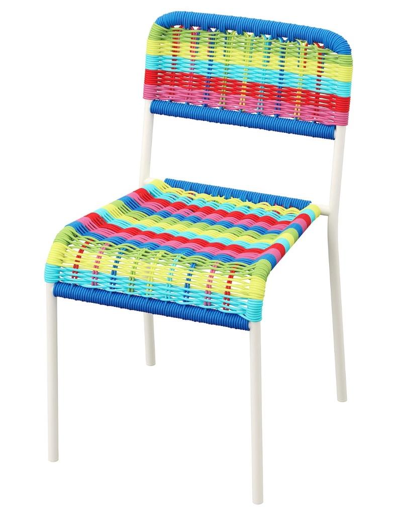 Heel leuke set van 4 veelkleurige kinderstoeltjes, Ophalen of Verzenden, Zo goed als nieuw