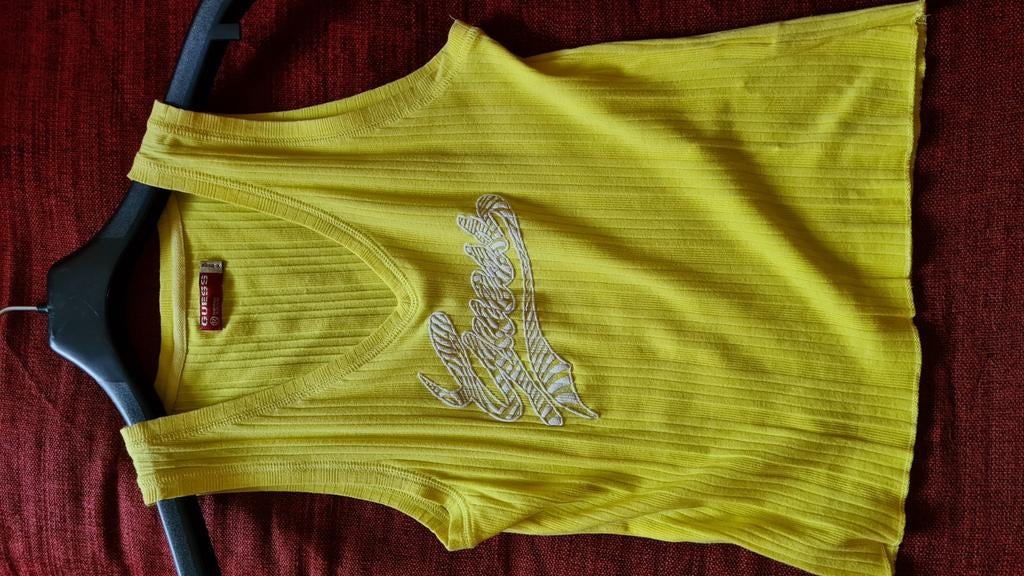 Top Guess jaune canari, Taille 38/40 (M), Guess, Comme neuf, Jaune