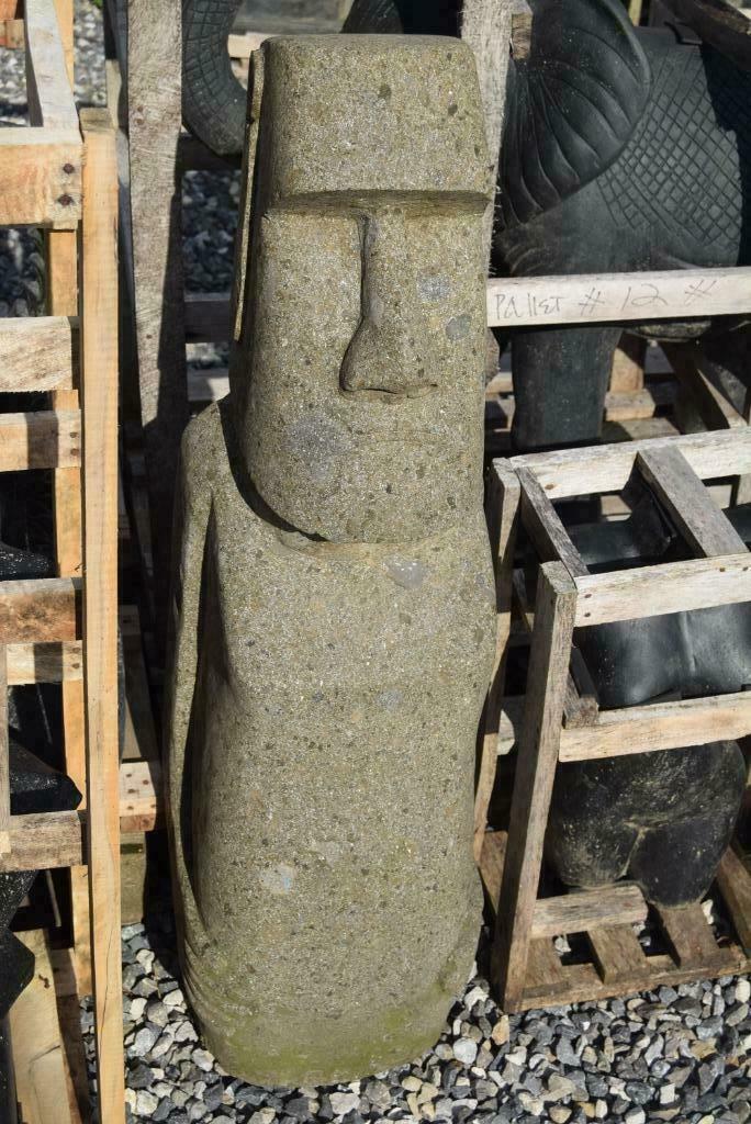 Sculptuur, Moaî standbeeld in natuursteen (Hoogte 1.03m), Tuin en Terras, Ophalen, Gebruikt, Steen, Overige typen