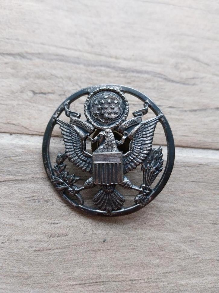 Insigne de casquette enlisted l'USAAF WW2 en argent s, Collections, Enlèvement ou Envoi