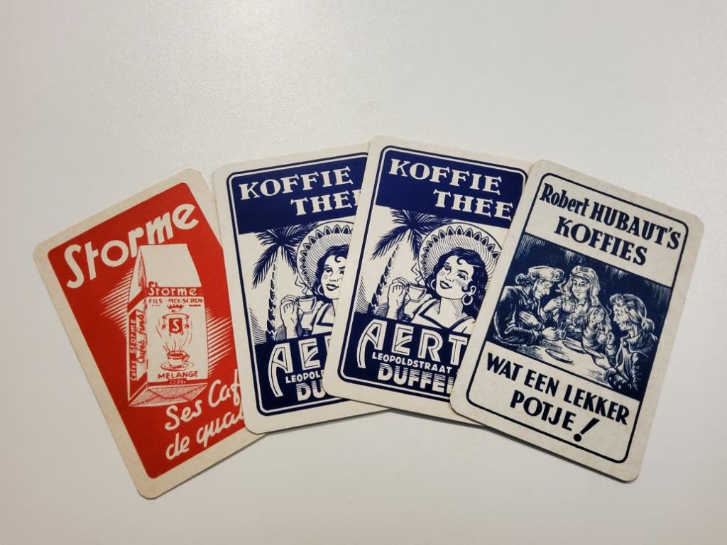 4 Losse Speelkaarten Koffie, Ophalen of Verzenden, Zo goed als nieuw, Speelkaart(en)