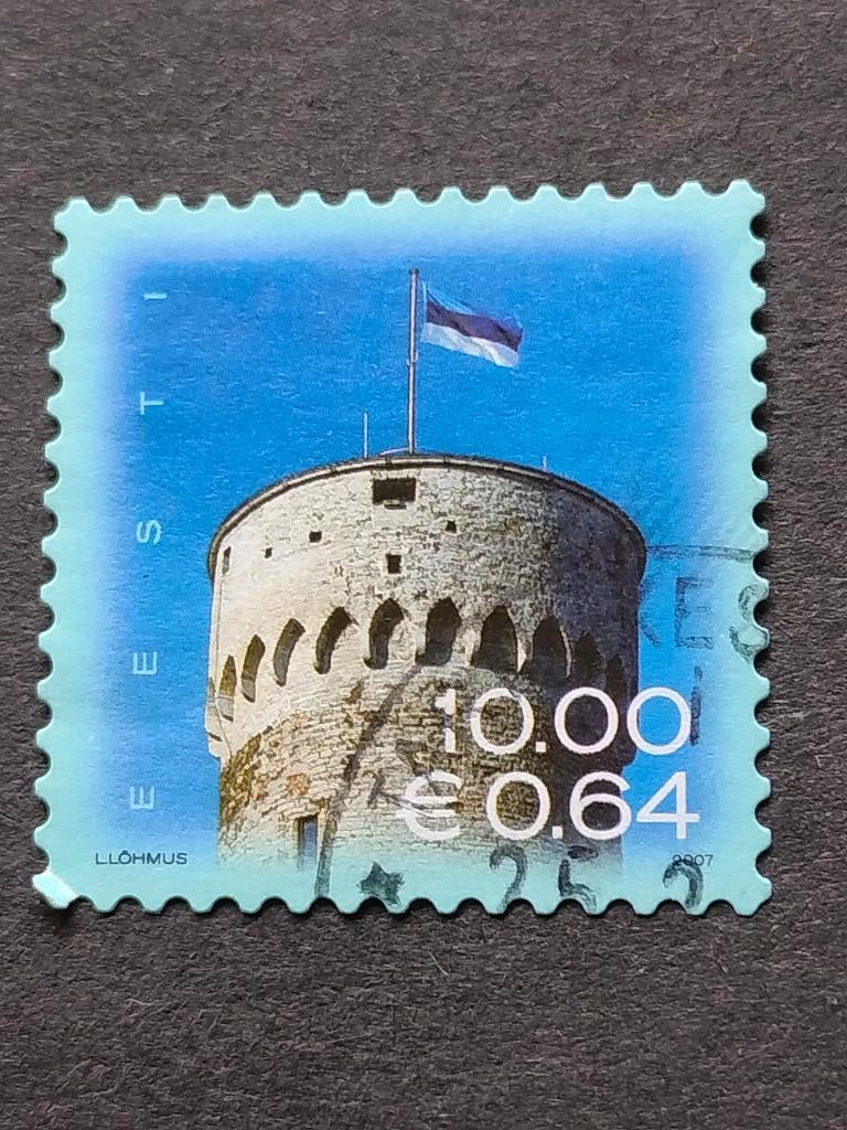 Estonie 2007 - drapeau sur la tour Pikk Herman, Enlèvement ou Envoi, Autres pays, Affranchi