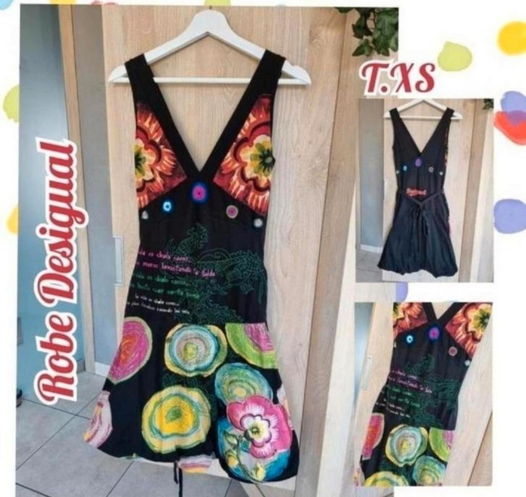 Robe SM pour femme-Desigual-T.XS, Enlèvement ou Envoi, Au-dessus du genou, Taille 34 (XS) ou plus petite, Noir