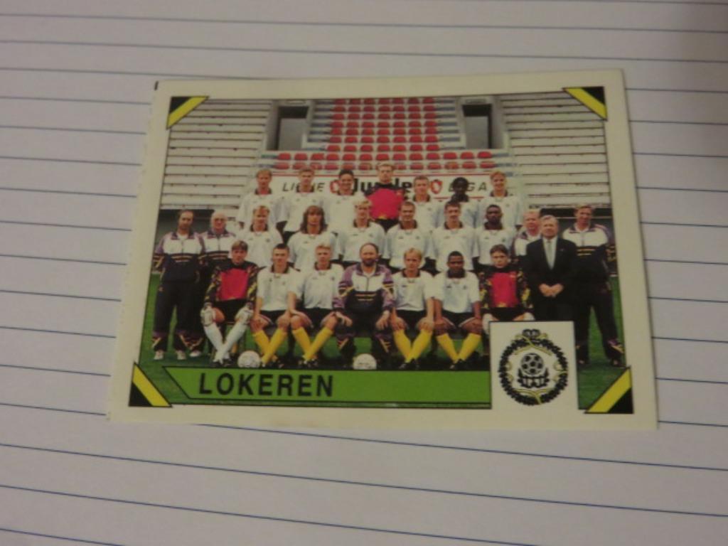 Voetbal: Sticker football 95 : Ploegenfoto Lokeren, Ophalen of Verzenden, Nieuw, Sticker