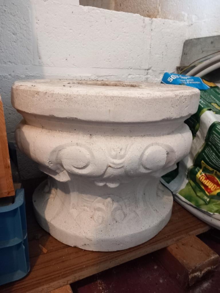 Vases de jardin Blanc. 2 pièces. Voir les photos., Enlèvement, Utilisé