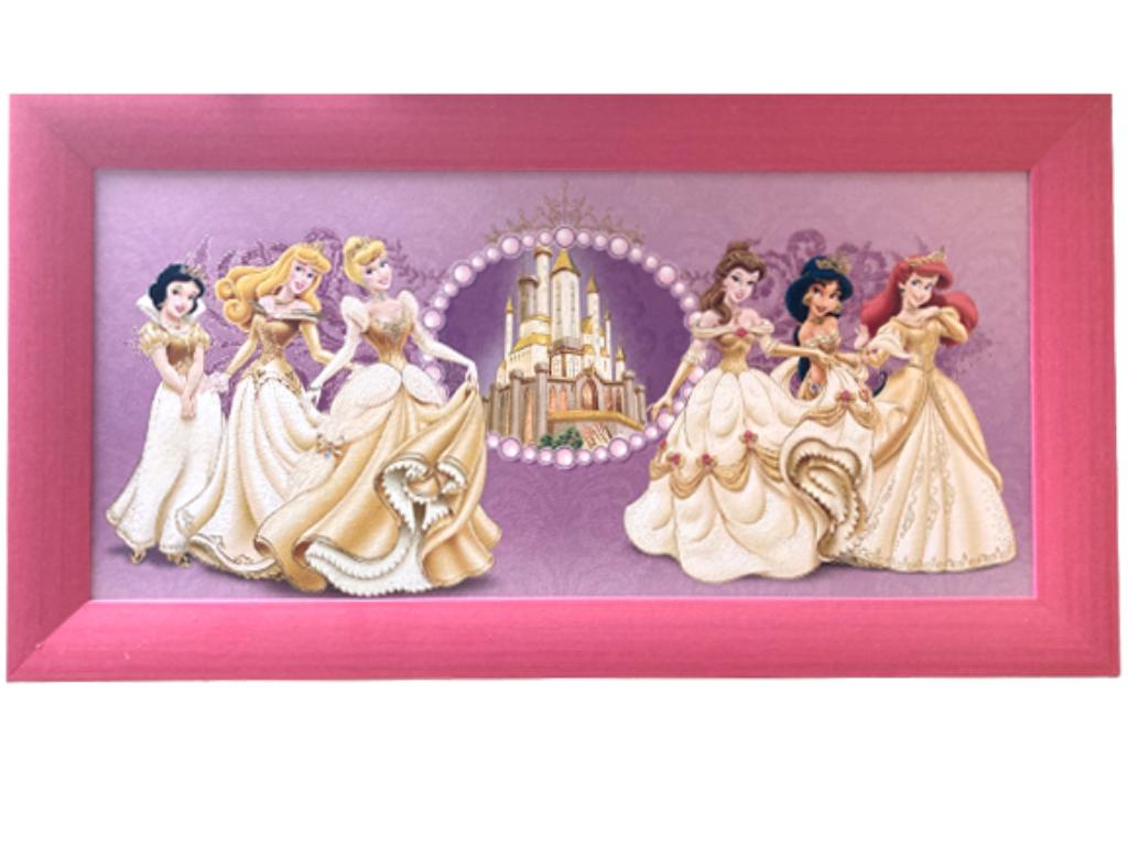 wanddecoratie kader Disney prinsessen canvas, Ophalen, Zo goed als nieuw, Wanddecoratie