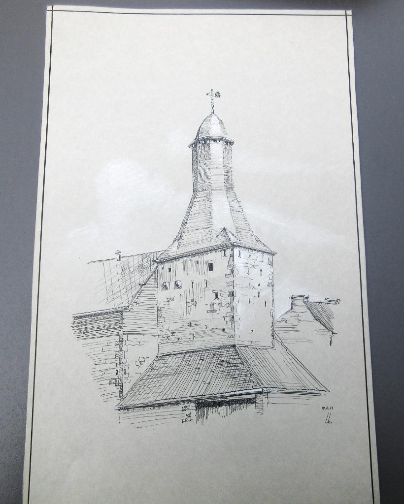 5 tekeningen van Bois (Wallonië) door L. Boschmans, Ophalen of Verzenden