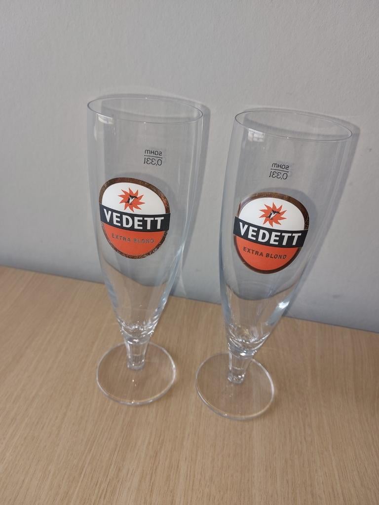 Vedett hoog bierglas, Verzamelen, Biermerken, Ophalen of Verzenden, Zo goed als nieuw, Glas of Glazen, Duvel