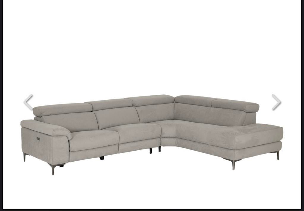 Grijze stoffen hoek zetel met relax, Enlèvement, Utilisé, Tissus