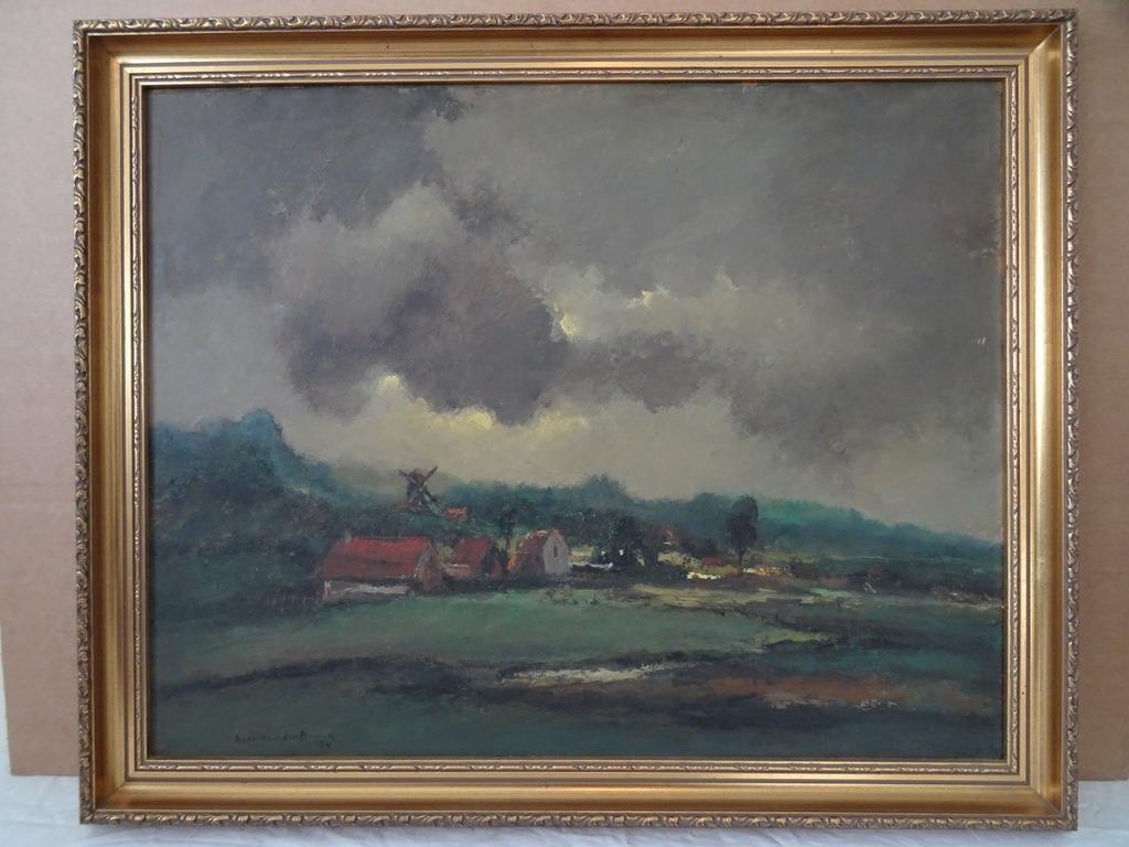 Groot schilderij Bert van den Broeck 64x52cm 1954 Afhalen129, Antiek en Kunst, Ophalen of Verzenden