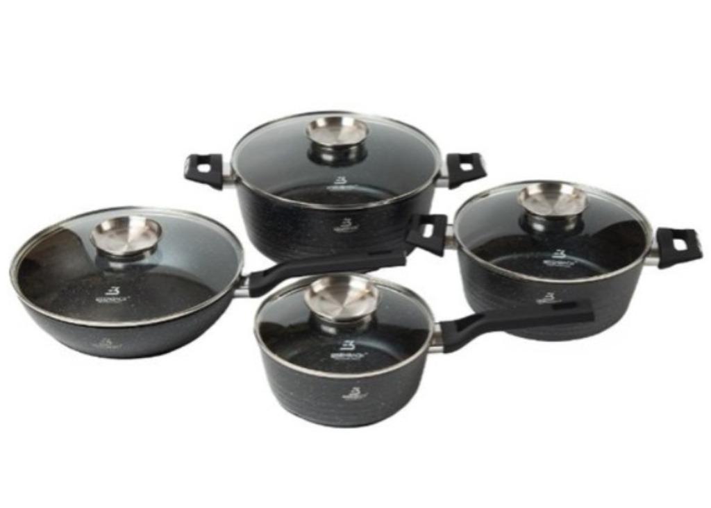 Eisenbach 8 delige pannenset marmercoating zwart. Nieuw!!, Huis en Inrichting, Keuken | Potten en Pannen, Ophalen, Pannenset, Keramische plaat