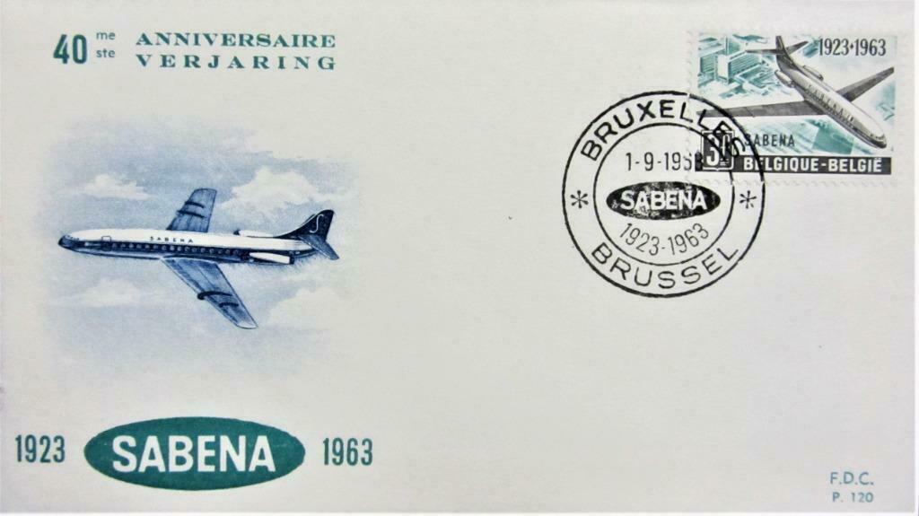 FDC- BELGIË- SABENA, Enlèvement ou Envoi, Affranchi, Avions