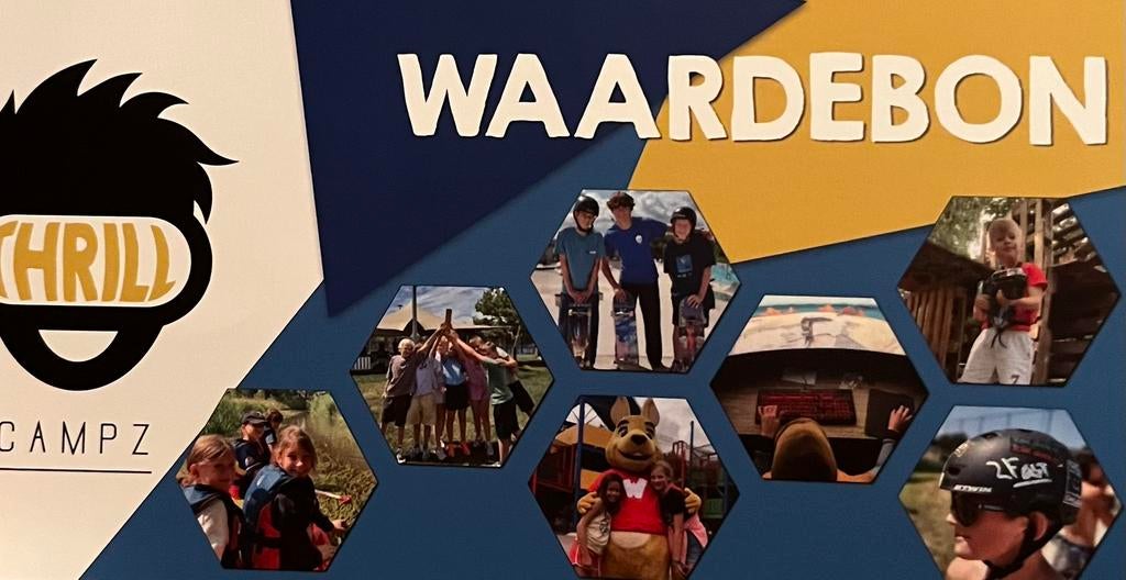 Waardebon 30€ Thrillcampz, Tickets en Kaartjes, Twee personen
