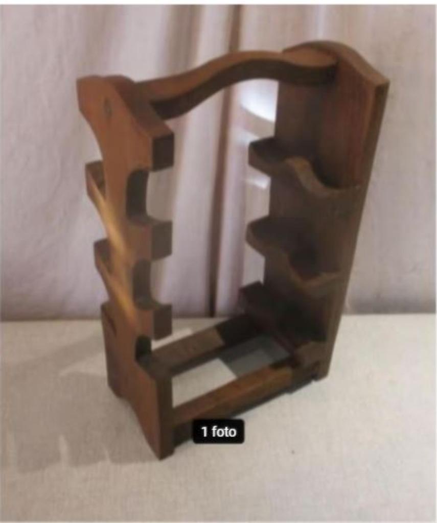 Retro Houten Wijnrek voor 6 flessen, Ophalen of Verzenden, Zo goed als nieuw, Hout