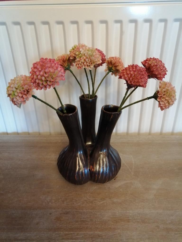 DK  keramische tulpenvaas, Ophalen of Verzenden, Zwart