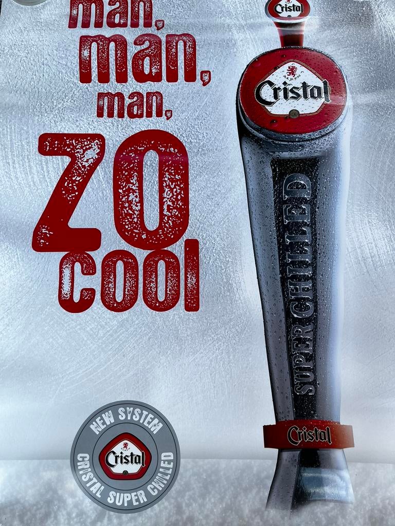 Affiches Cristal Alken super chilled, Collections, Marques de bière, Enlèvement ou Envoi, Comme neuf