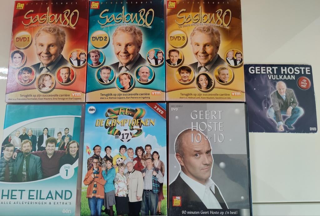 DVD's Geert Hoste, FC De Kampioenen, Het Eiland, Gaston&Leo, Ophalen of Verzenden
