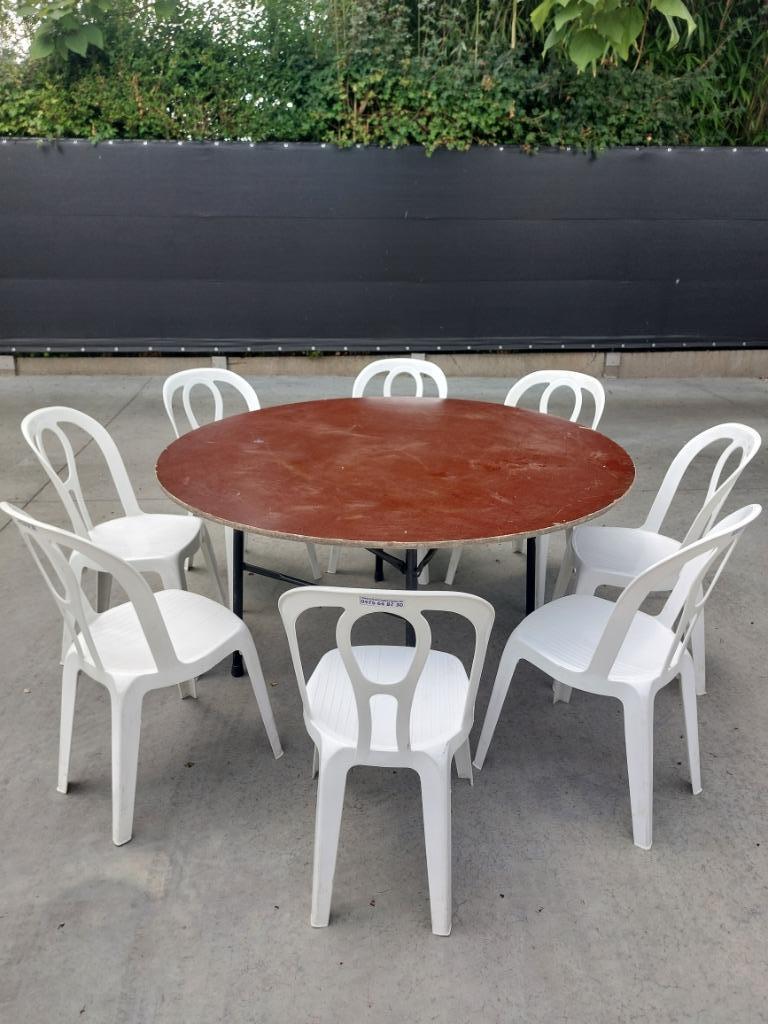 ronde tafel met 8 stoelen(feesttafel), Ophalen