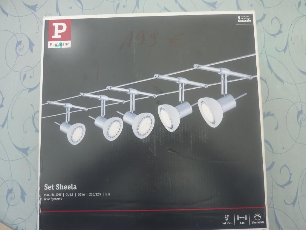 PAULMANN SYSTEME SUR CÂBLE SHEELA SANS TRANSFO, Enlèvement, Neuf, Autres matériaux, 75 cm ou plus
