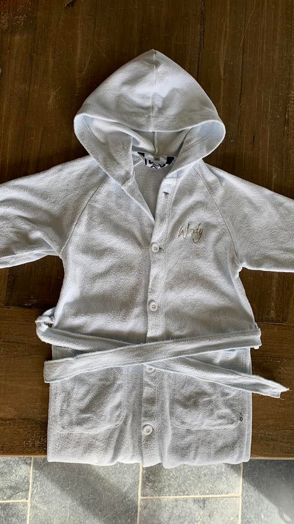 Peignoir Woody maat 3 lichtblauw, Kinderen en Baby's, Babykleding | Maat 86, Nacht- of Onderkleding, Jongetje of Meisje, Ophalen of Verzenden
