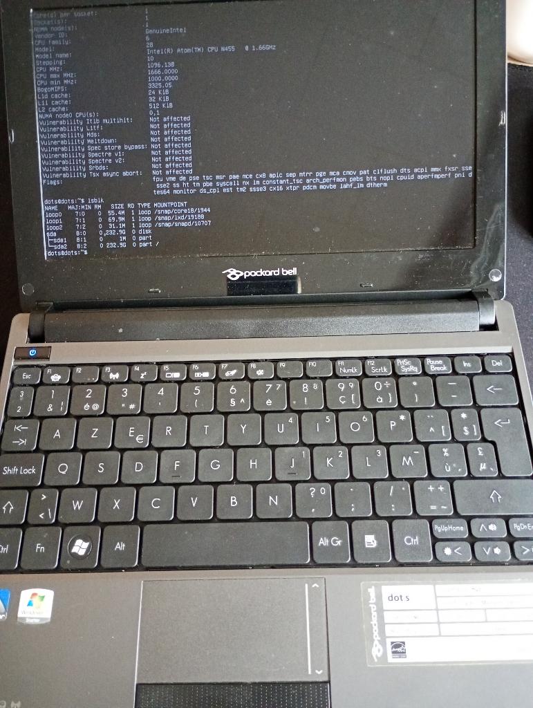 Mini laptop + lader & zak, Computers en Software, Ophalen, HDD, Minder dan 4 GB, Azerty