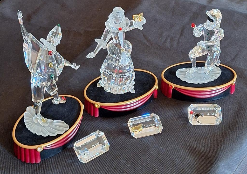 Swarovski maskerade trilogie Pierrot + Colombine + Harlequin, Enlèvement ou Envoi, Comme neuf, Figurine