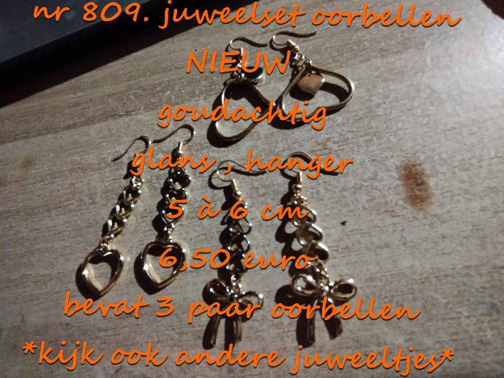 809. Parure : boucles d'oreilles, NEUF, frais de port inclus, Neuf, Or, Autres matériaux, Pendantes