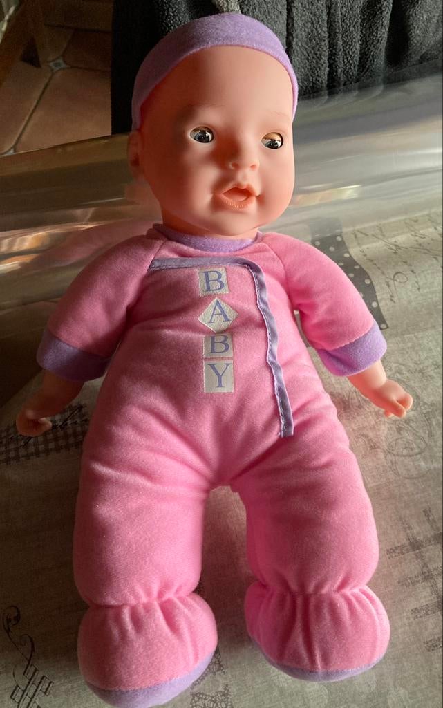 Baby pop met geluiden 40 cm, Ophalen of Verzenden, Zo goed als nieuw, Babypop