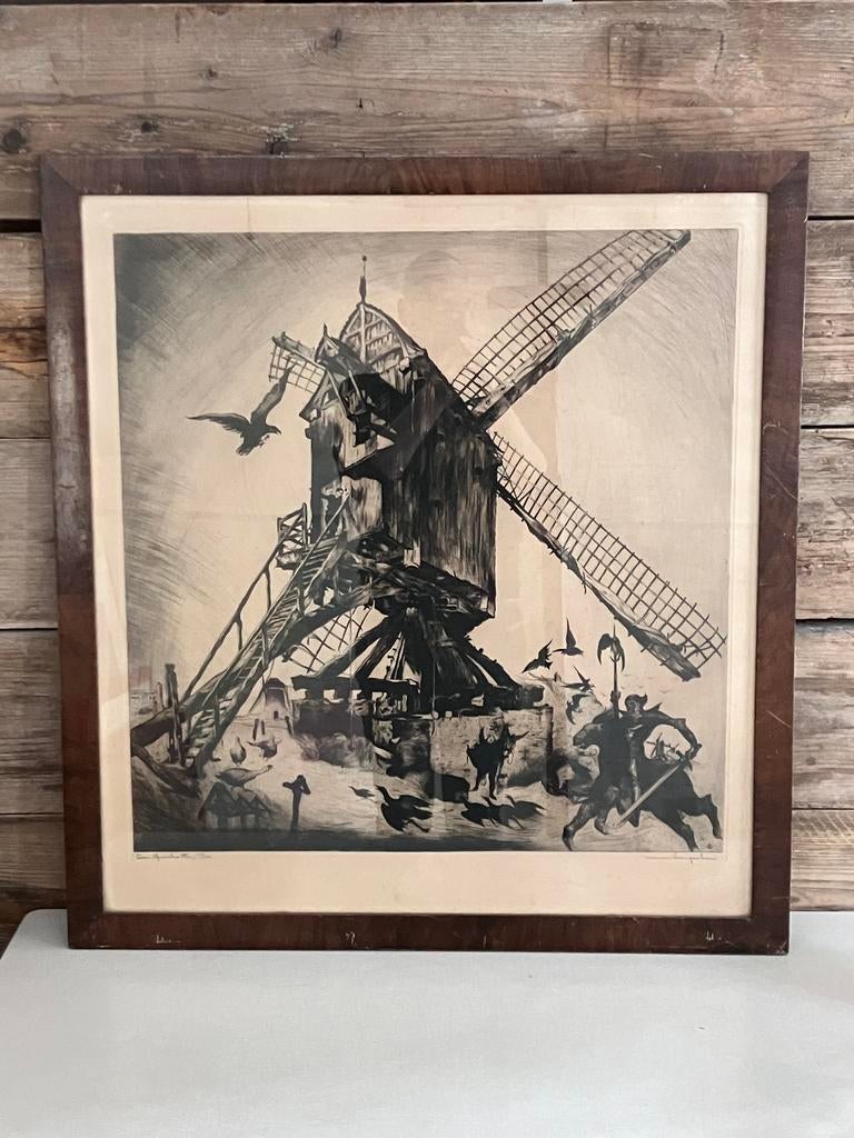 Ets Maurice Langaskens ‘Don Quichotte’, Antiek en Kunst, Ophalen of Verzenden