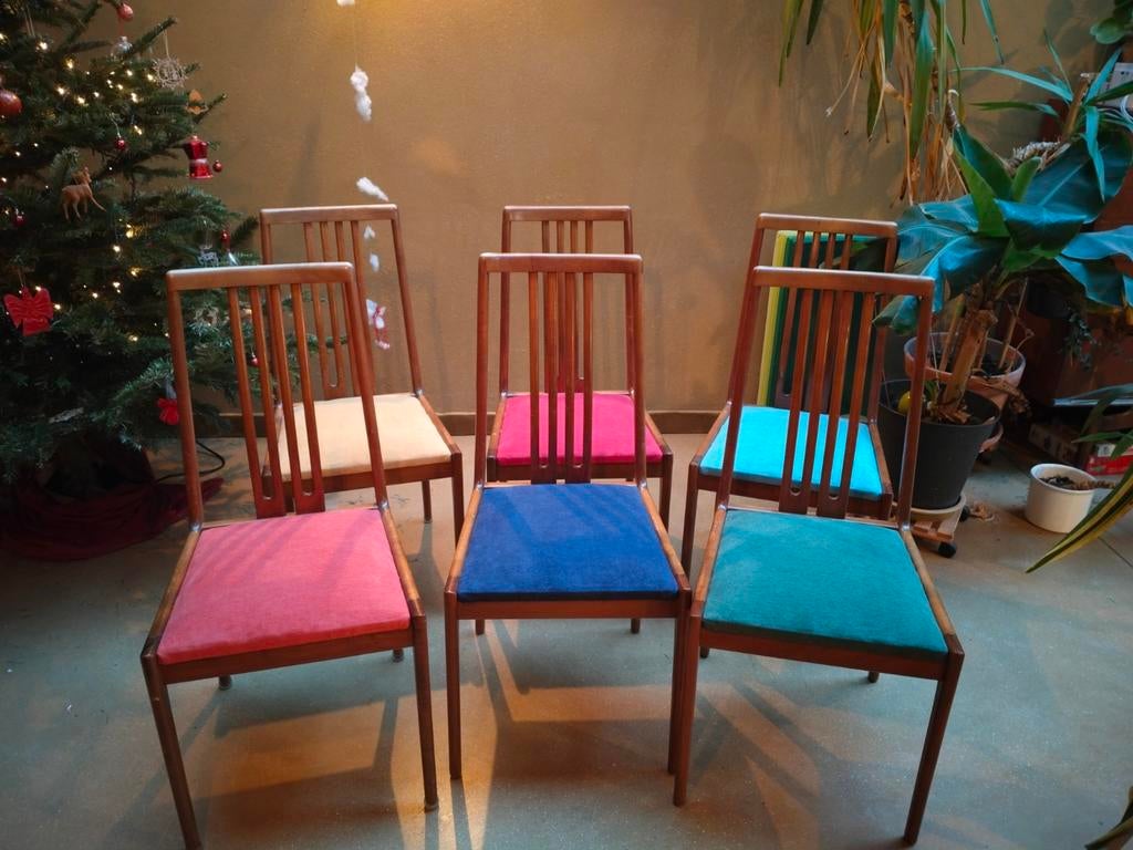 Set fijne vintage designstoelen van Lübke, jaren 70, Maison & Meubles, Chaises, Utilisé, Enlèvement