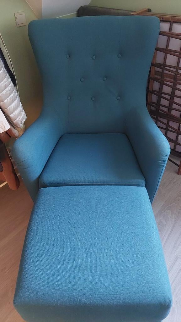 Fauteuil inclinable + pouf, Enlèvement, Comme neuf