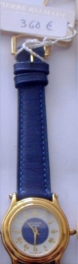 Montre dame Balmain - Cadran bleu / blanc - plaqué or - 1992, Collections, Collections Autre, Neuf, Enlèvement ou Envoi