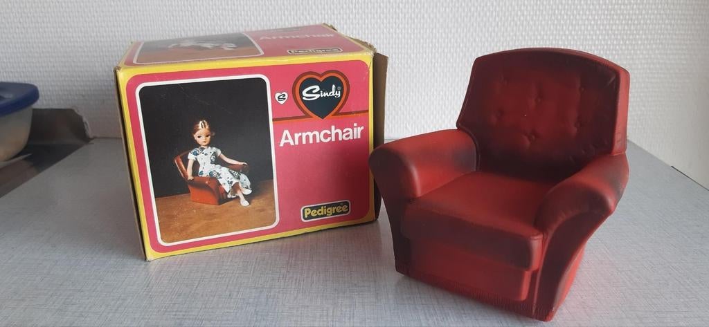 Fauteuil vintage Sindy Pedigree dans sa boîte d'origine - An, Enlèvement ou Envoi, Comme neuf, Autres types