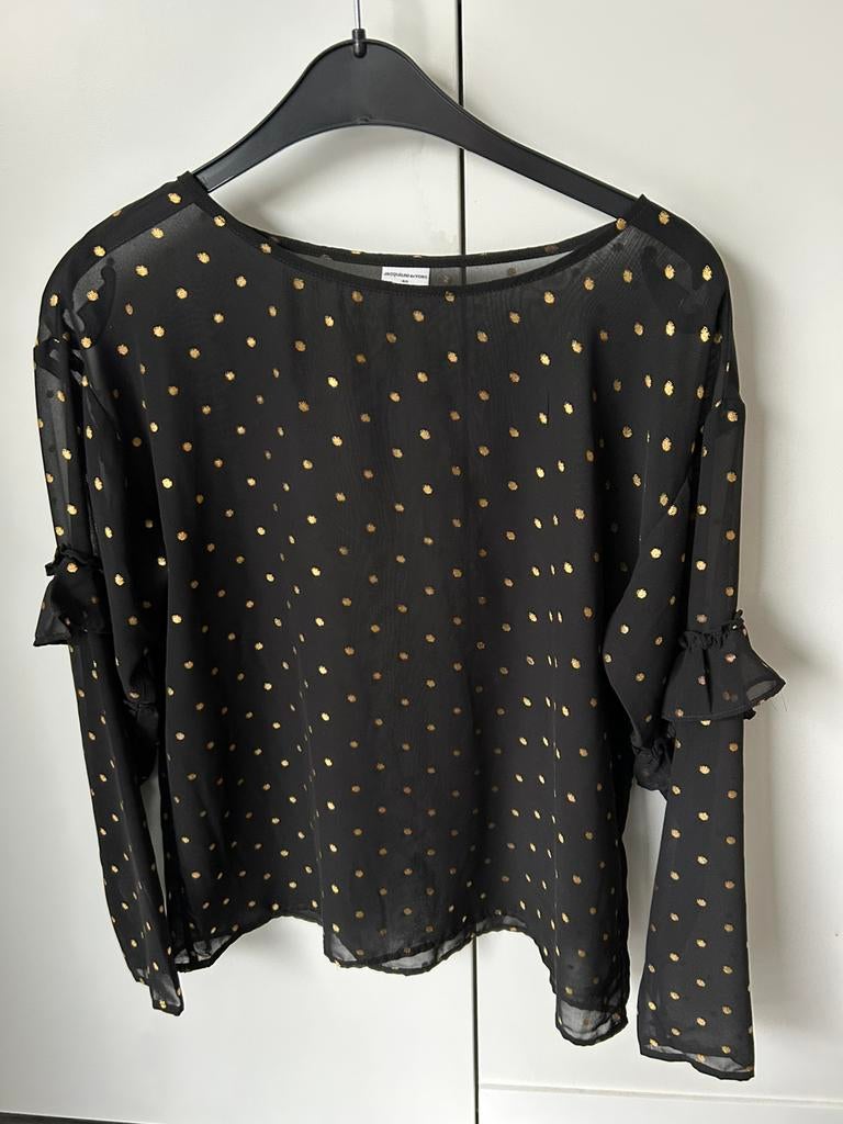 Feestelijke doorzichtige blouse mt 40, Kleding | Dames, Maat 38/40 (M), Zwart, Ophalen of Verzenden, Zo goed als nieuw